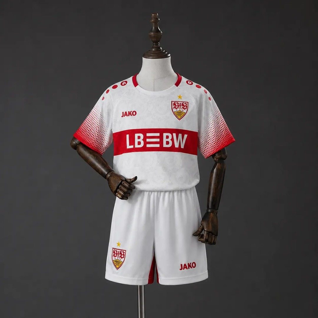 Ensemble de football enfant VfB Stuttgart — 2026/27 · Domicile · tailles 16–28