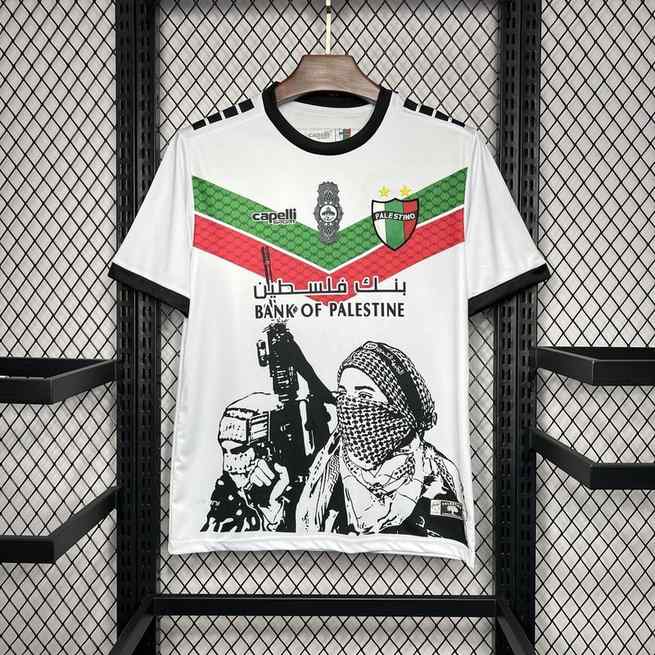 24-25 CD Palestino White Graffiti Jersey S-XXXXL