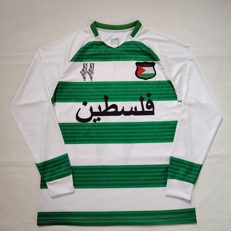Maillot de football 25-26 Palestine vert et blanc — Manches longues