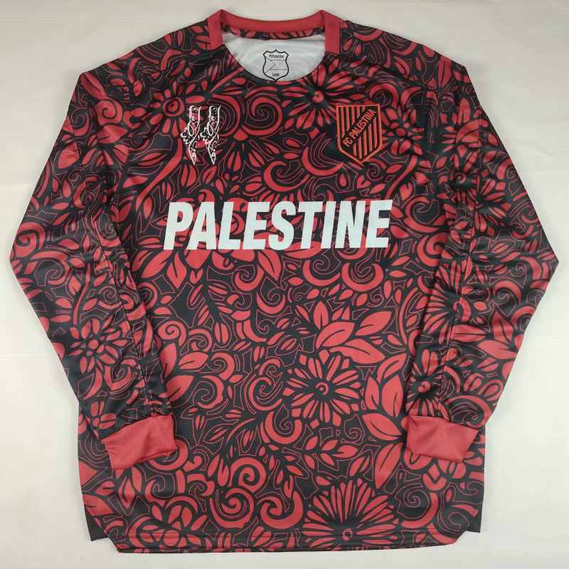 Maillot de football 25-26 Palestino spécial version noir rouge — Manches longues