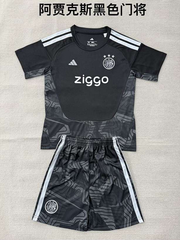 Ensemble de football enfant Ajax noir gardien — 2026/27 · tailles 16–28