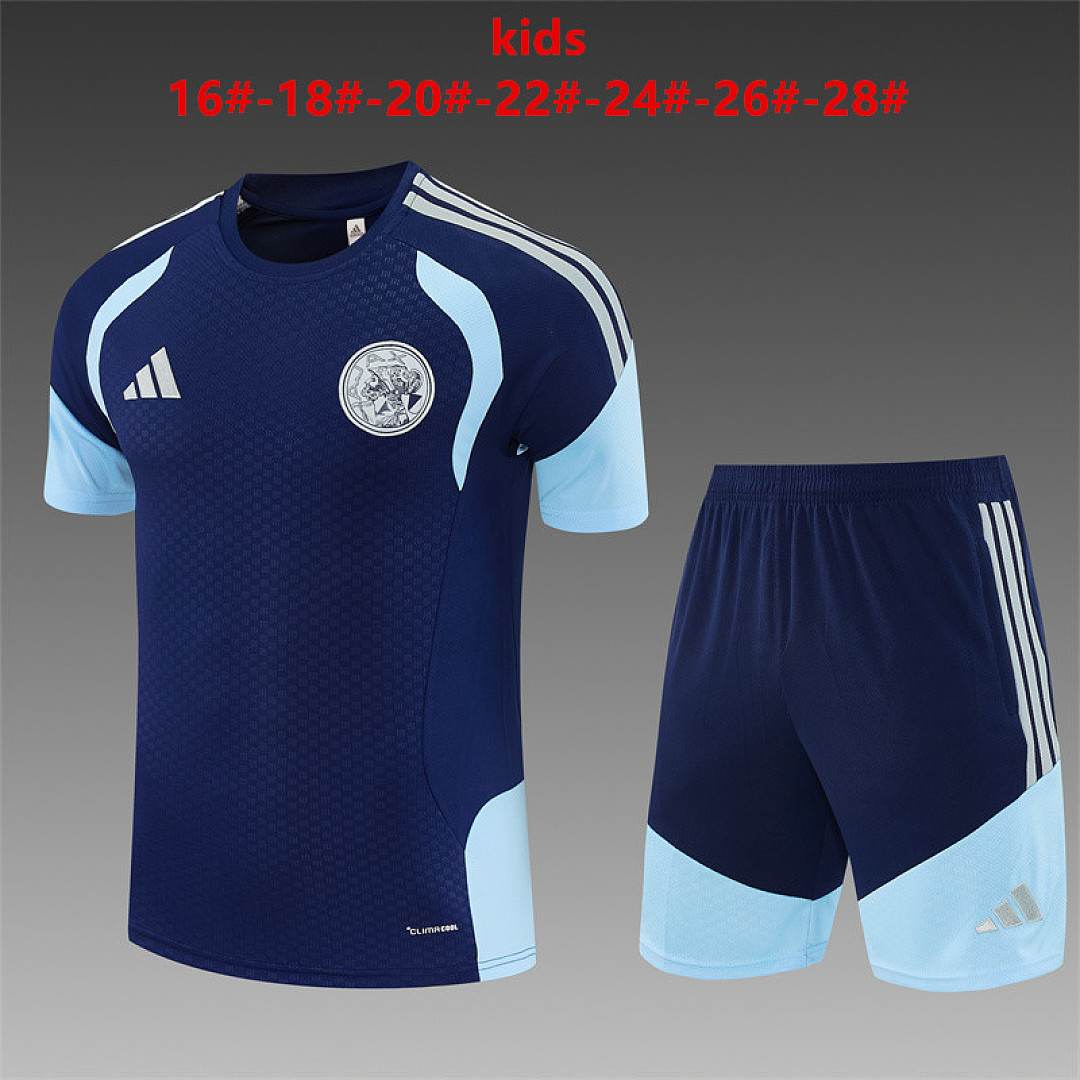 Ensemble de football enfant Ajax bleu foncé entraînement — 2026/27 · tailles 16–28