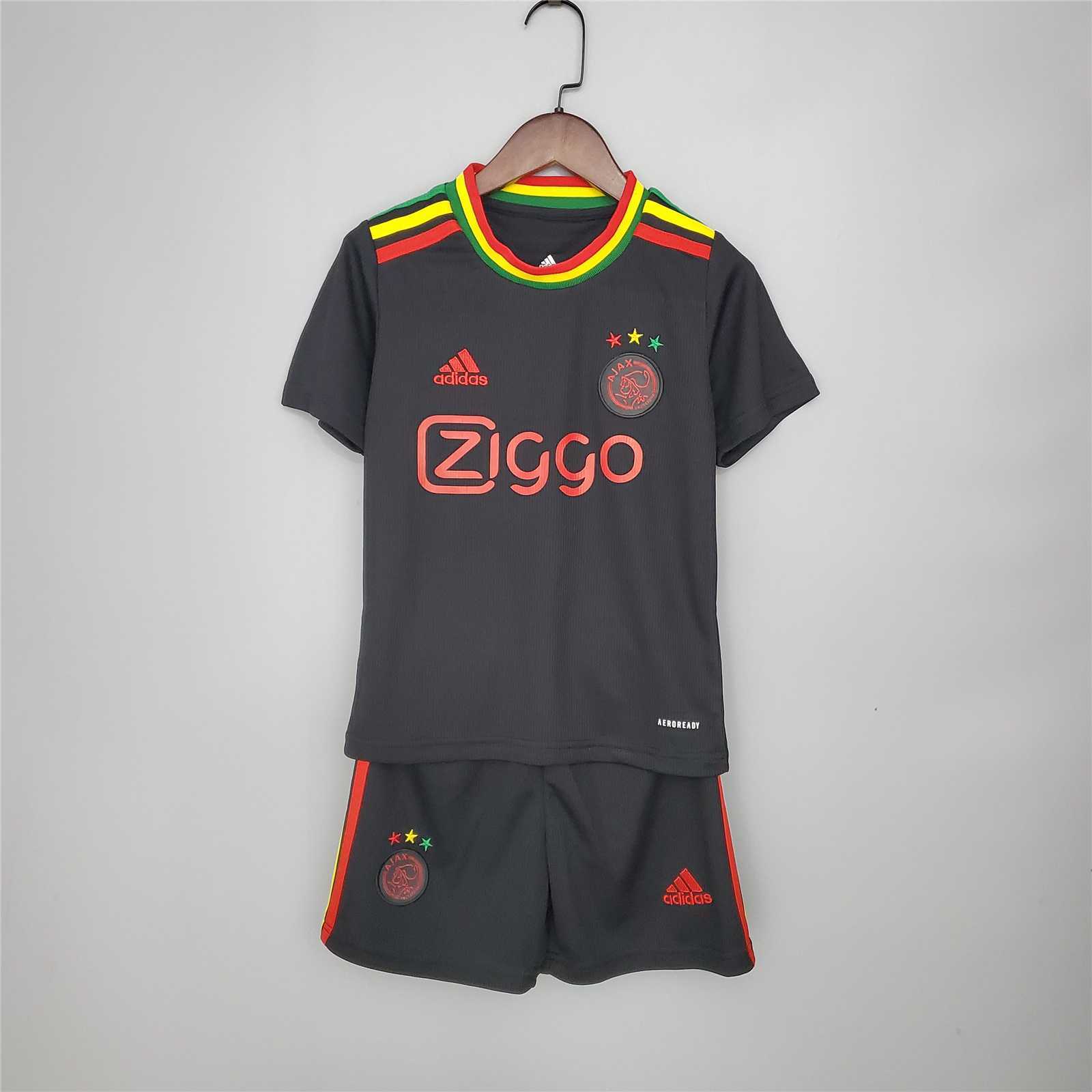 21-22 Ajax black kids kit