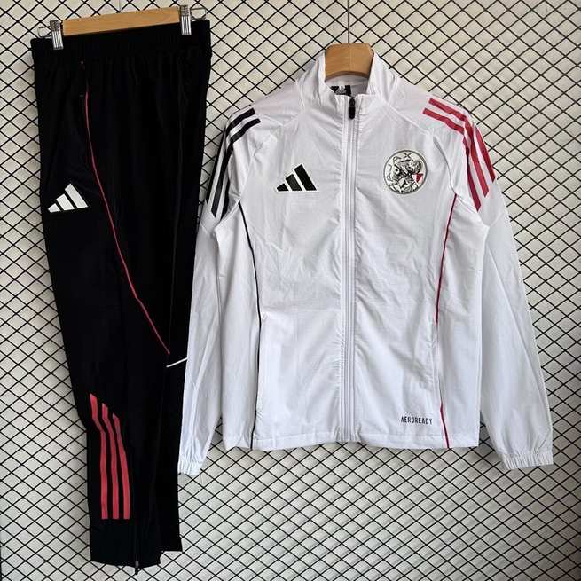 Ajax 2025/26 White Windbreaker Suit Size S-2XL