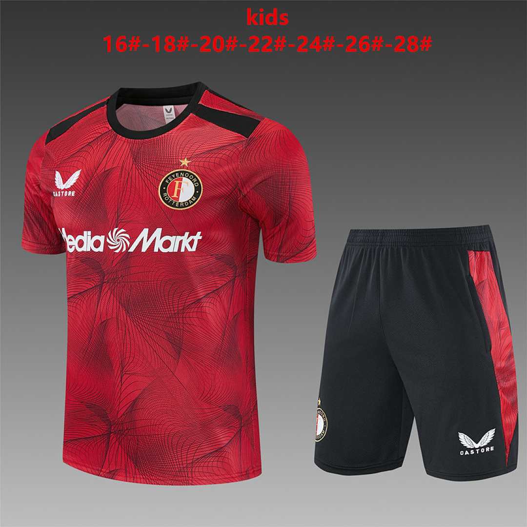 Ensemble de football enfant Feyenoord Rotterdam rouge entraînement — 2026/27 · tailles 16–28