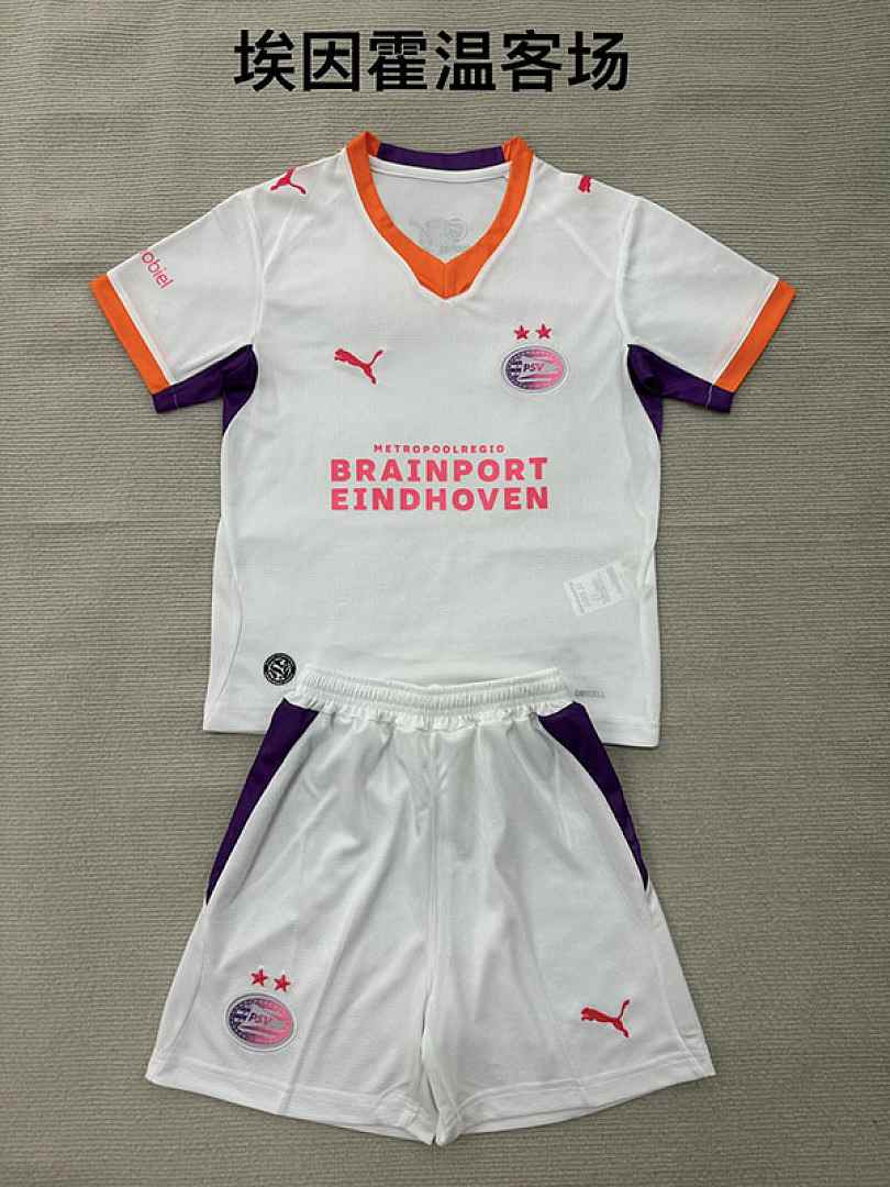 2026/27 PSV Eindhoven Away Kids Kit Soccer Jersey Size 16-28