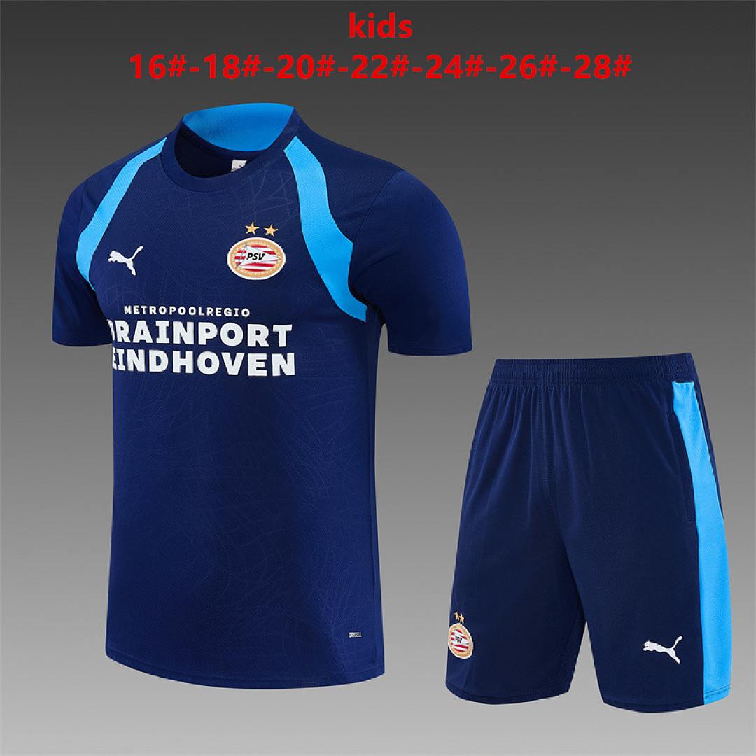 2026/27 PSV Eindhoven Dark Blue Training Kids Kit Soccer Jersey Size 16-28