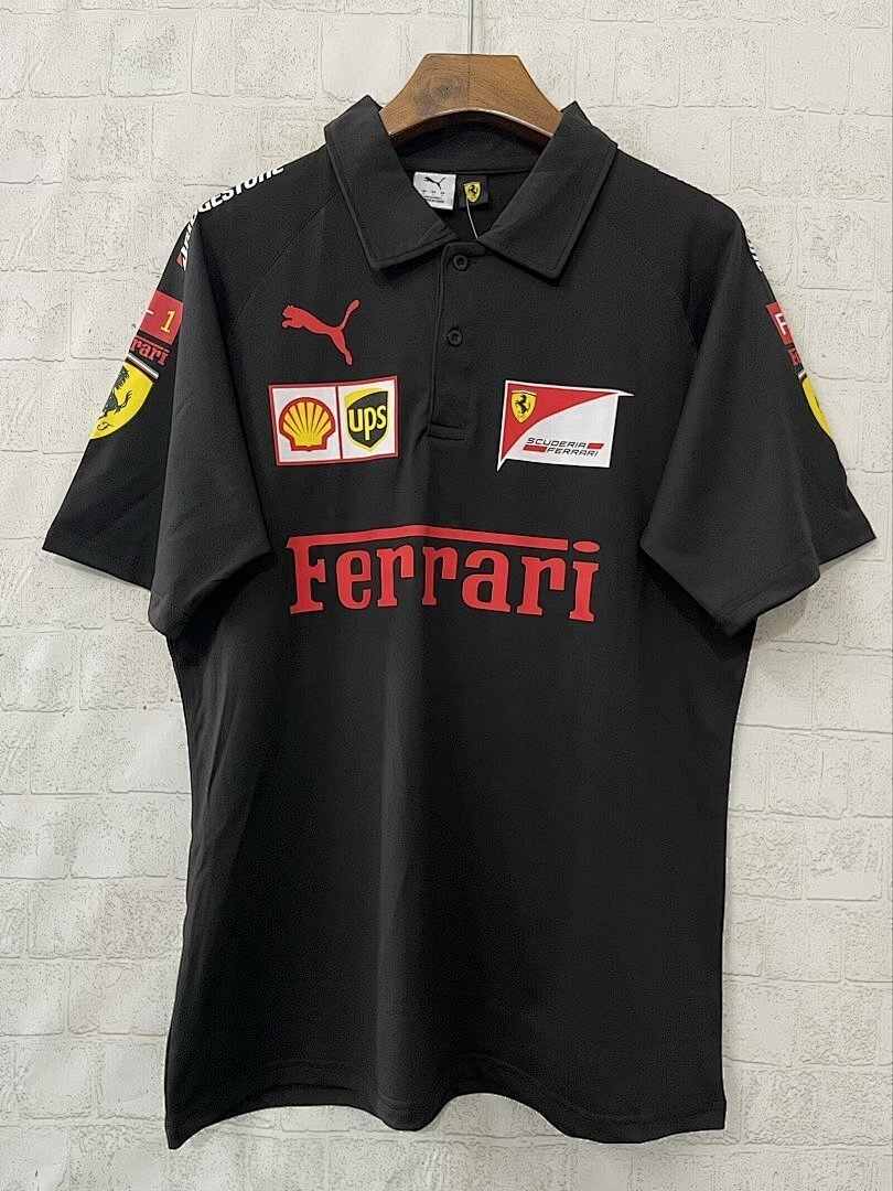 Polo Ferrari noir F1 — 2025 · tailles S–3XL