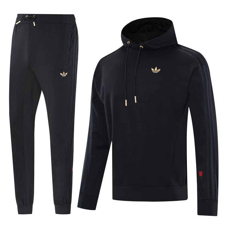 AD black hoodie suit