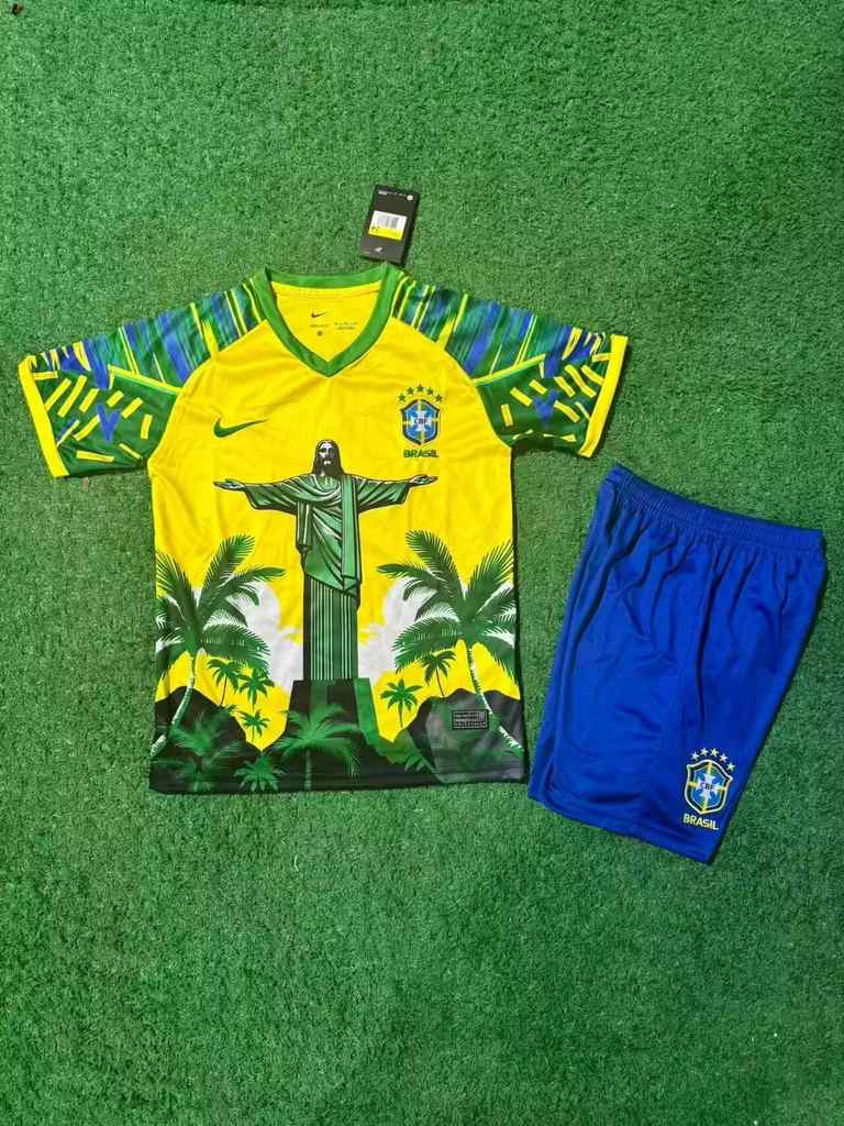 2025 Brazil Yellow Kids Set 2025 巴西 黄色 孩子套装