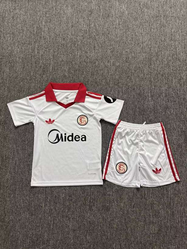 2026 Sevilla Retro Home Children's Kit 2026 塞维利亚 仿复古 主场 孩子套件