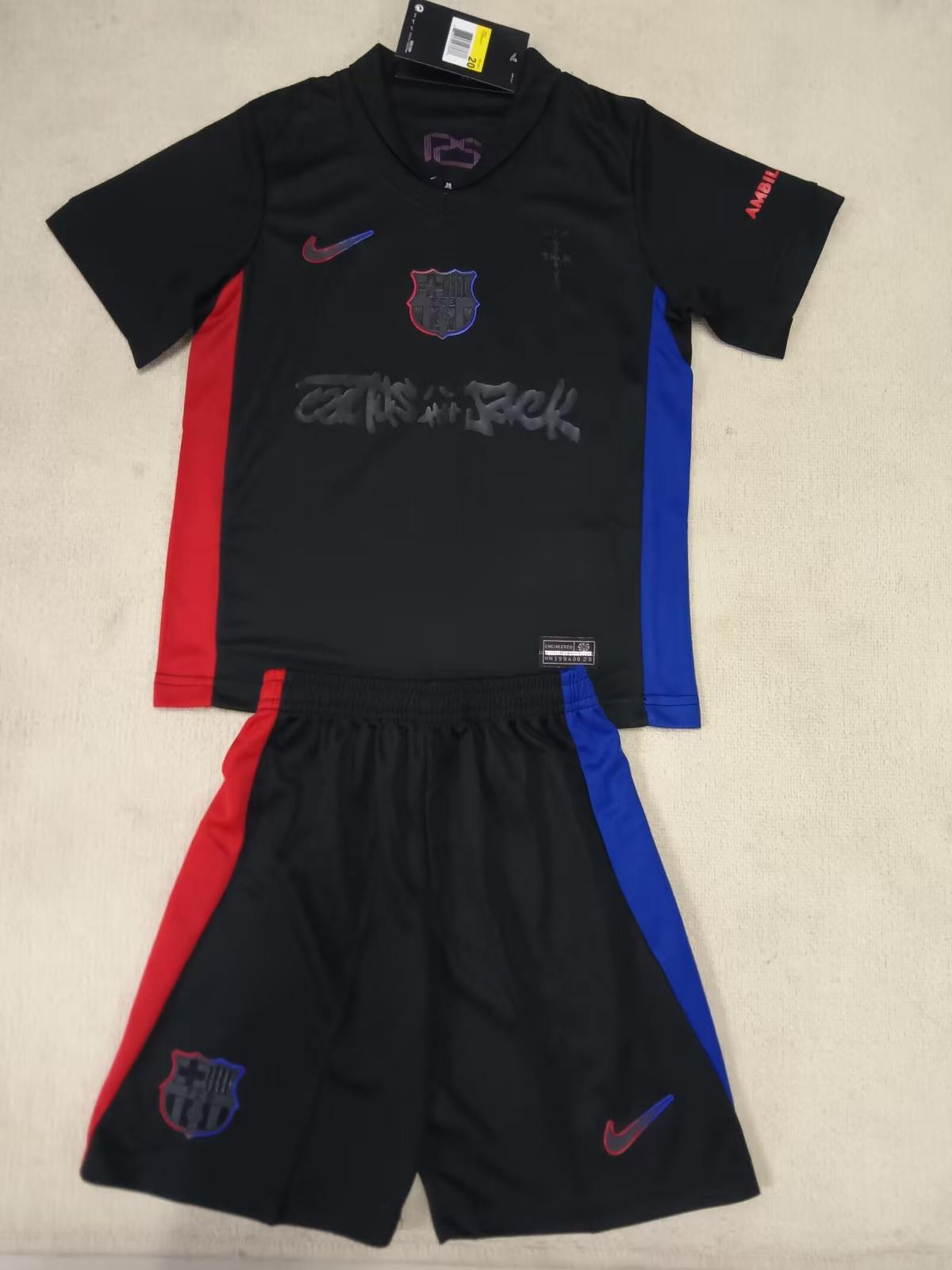 24 25 Barcelona away co-branded kid kits 24 25 巴萨 客场 灰联名 孩子套装