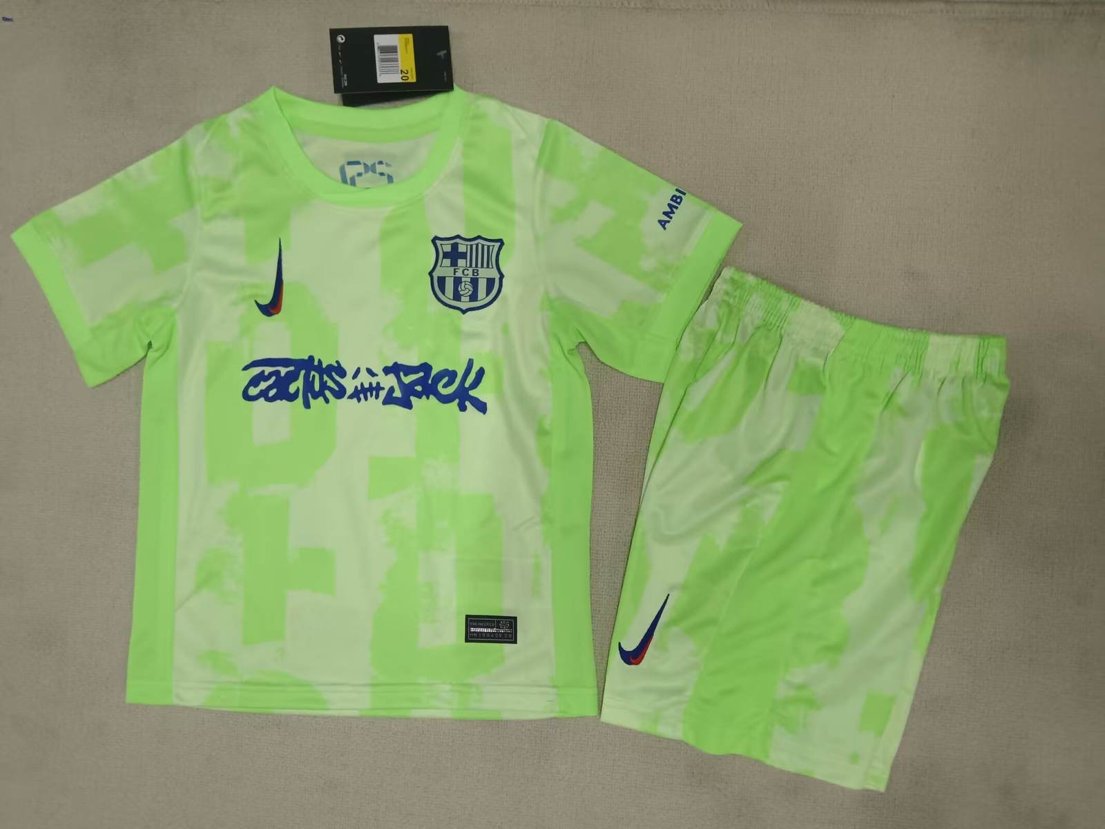 24 25 Barcelona third away co-branded kid kits 24 25 巴萨 二客 联名 孩子套装