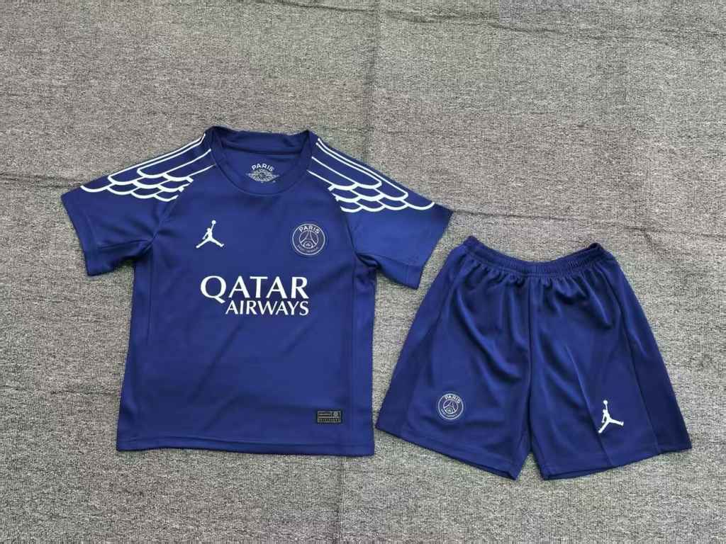 24 25 PSG Paris fourth Away Kids set 24 25 巴萨 三客 孩子套装
