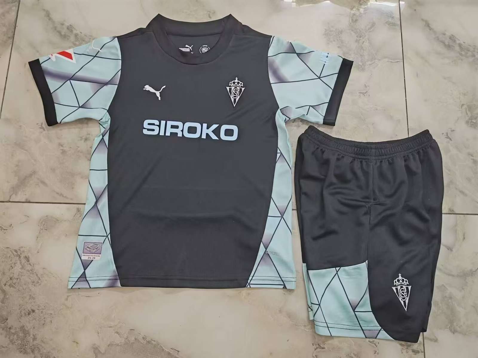 24 25 Sporting Gijon away kids kit 24 25 希洪竞技 客场 孩子套装