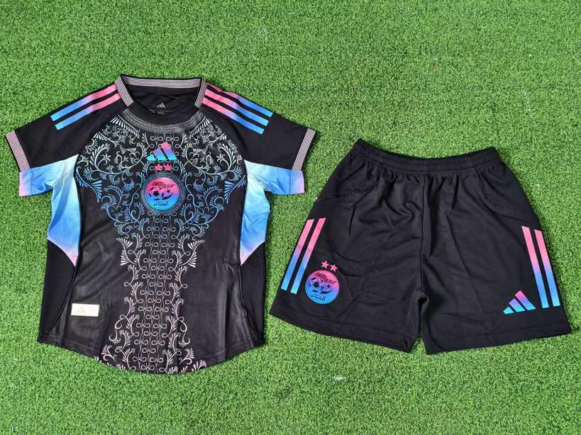 25 26 Algeria A37 black kid kits player version 2025 阿尔及利亚 A37黑色 孩子套装 球员