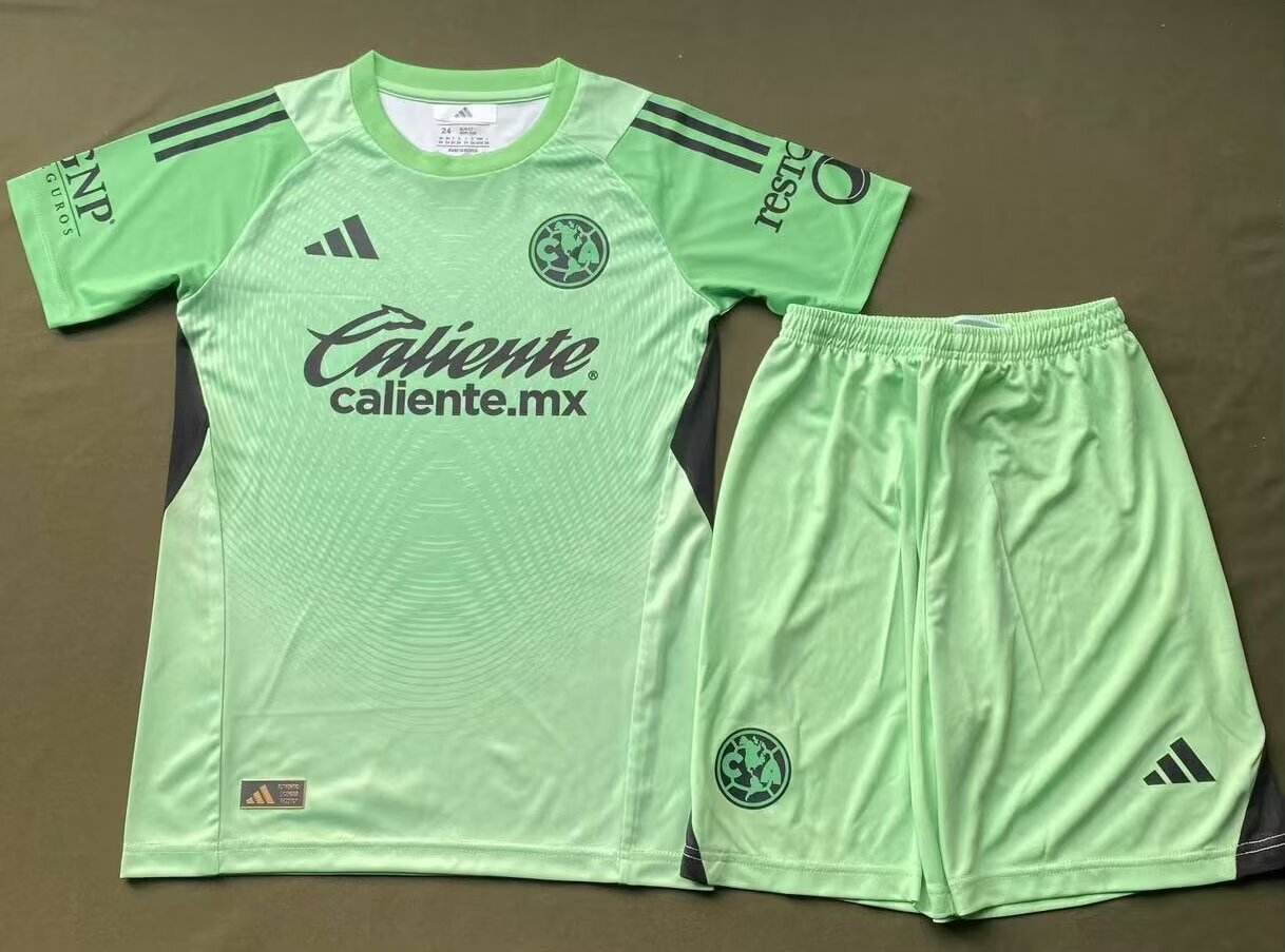 25 26 Americas CA goalkeeper green kid kits 25 26 美洲 守门员 绿色 孩子套装