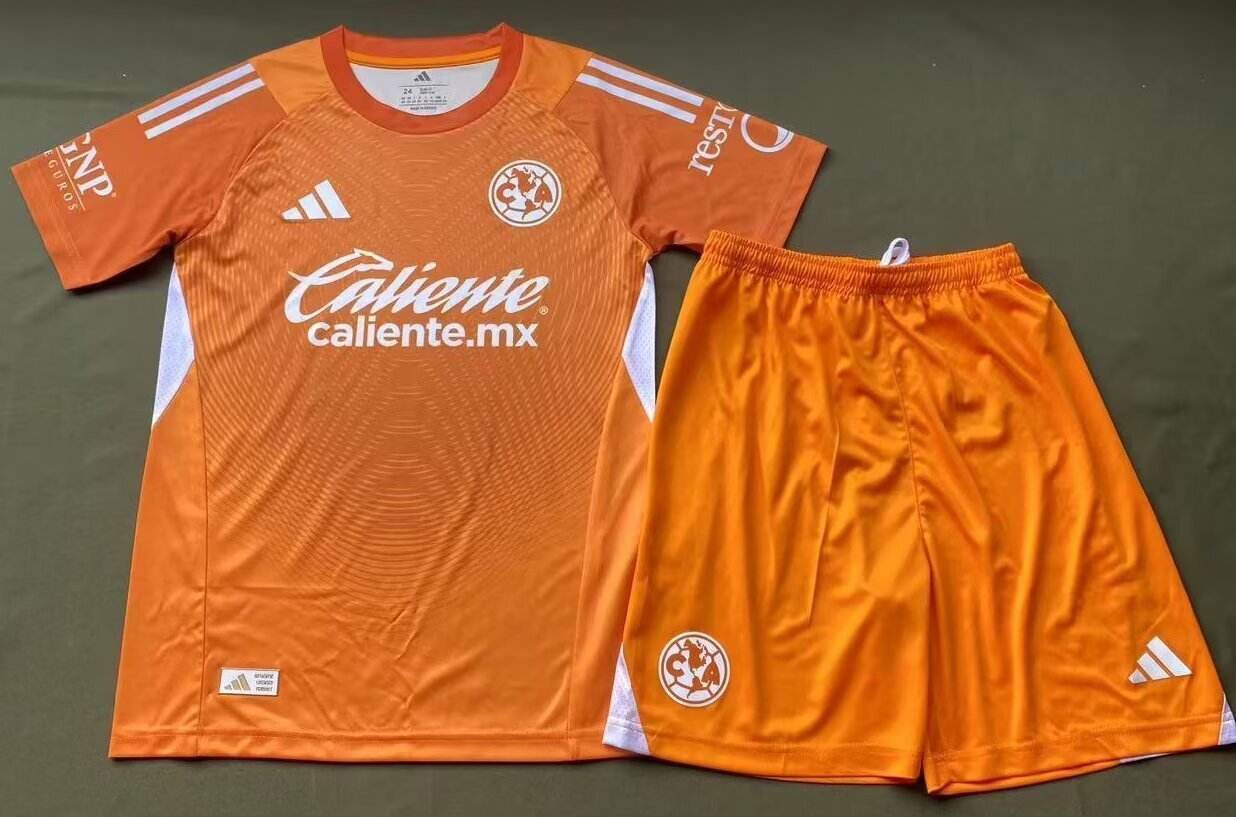 25 26 Americas CA goalkeeper orange kid kits 25 26 美洲 守门员 橙色 儿童套装