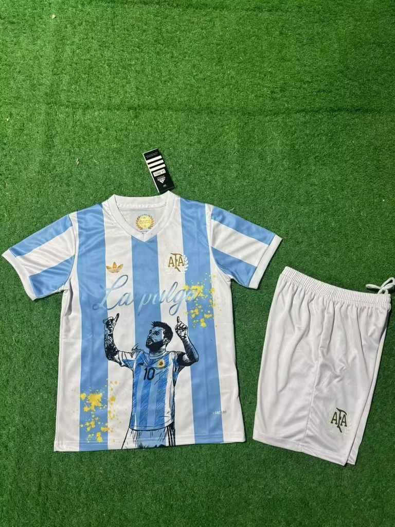 25 26 Argentina Messi Kids Set 25 26 阿根廷 梅西 纪念款 孩子套装_194786260