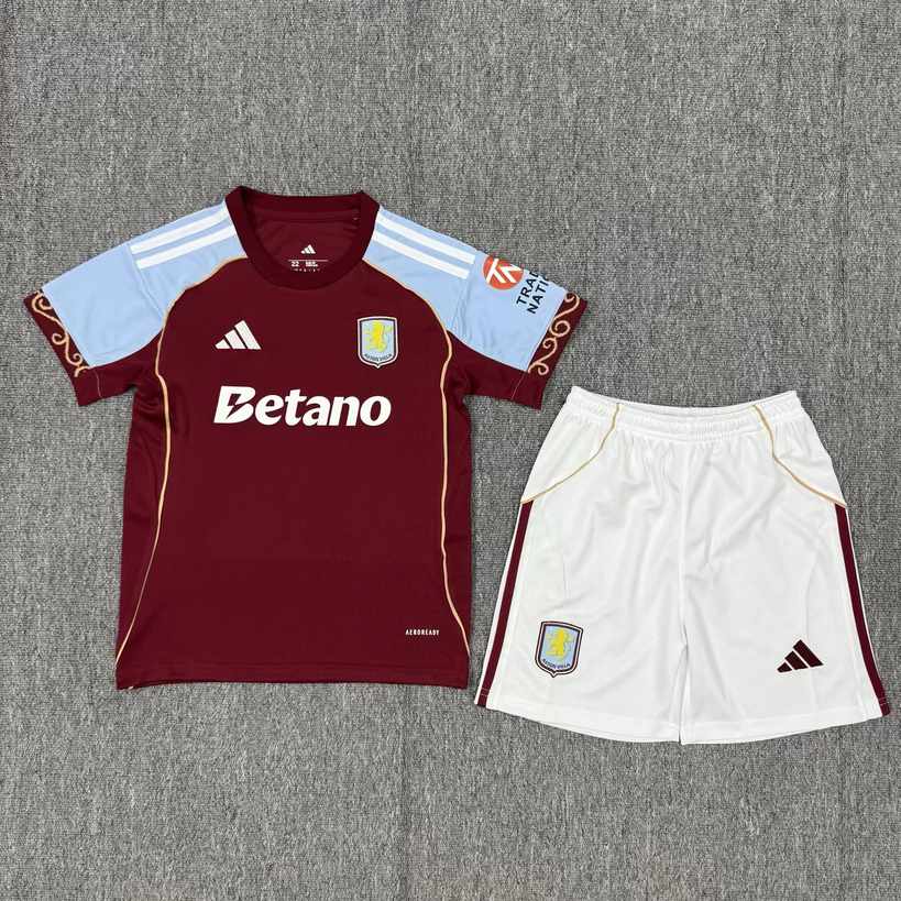 25 26 Aston Villa home kid kits 25 26 阿斯顿维拉 主场 儿童套装