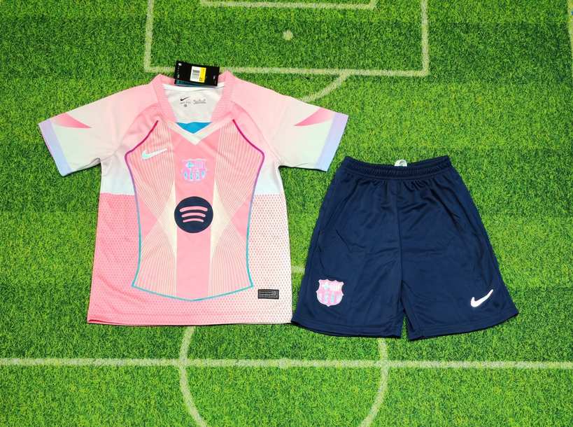 25 26 Barcelona Pink Kids Set 25 26 巴萨 粉色 孩子套装