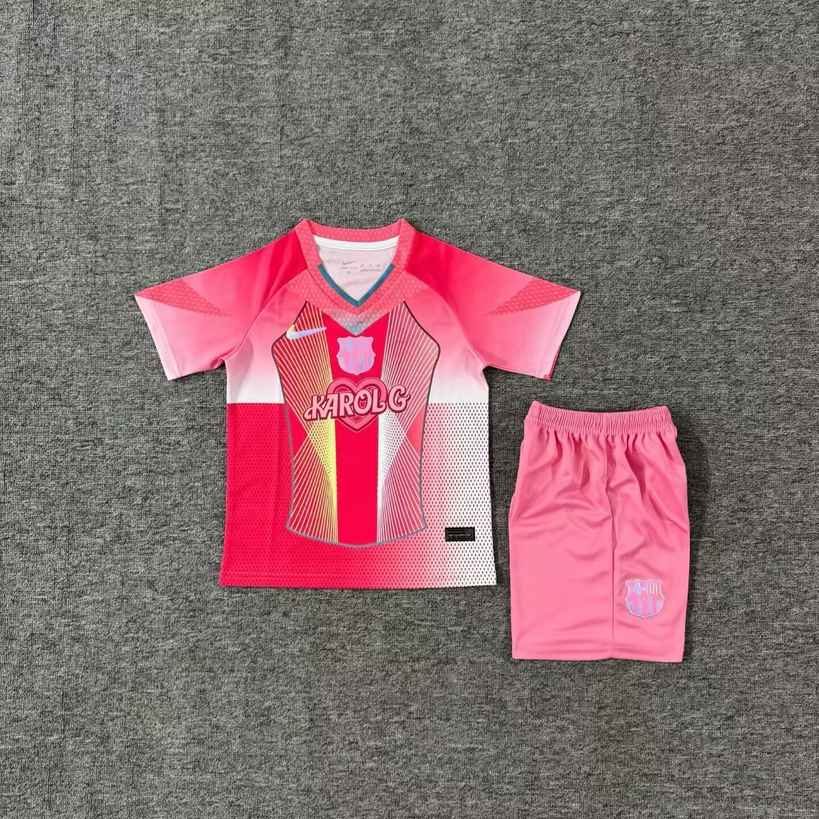 25 26 Barcelona Pink Special Edition Kids Kit 25 26 巴萨 粉红 特别版 孩子套件