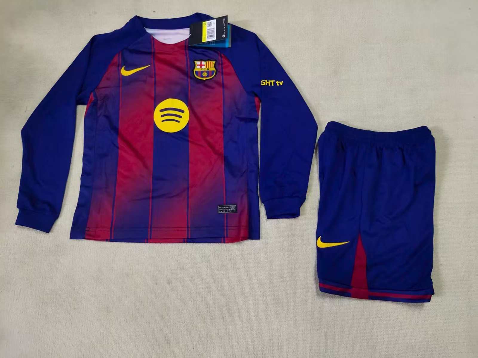 25 26 Barcelona home long sleeves kid kits 25 26 巴萨 主场 长袖 儿童套装