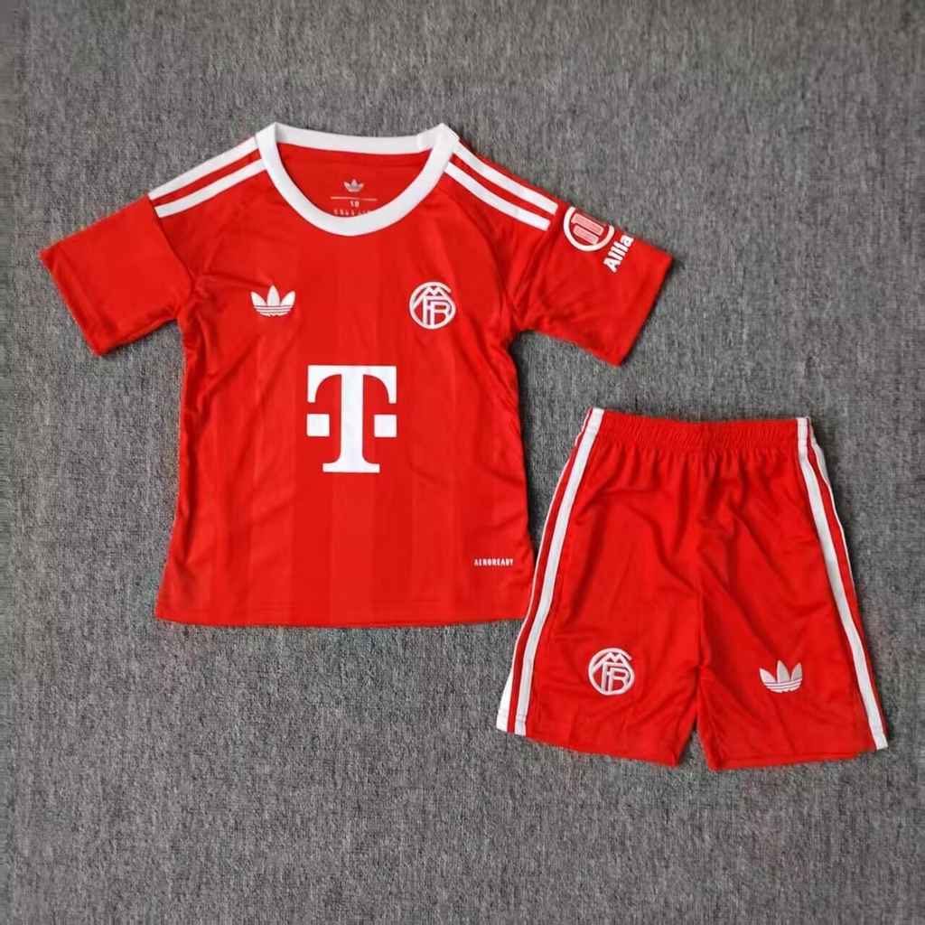 25 26 Bayern Munich Red Goalkeeper Kids Kit 25 26 拜仁 红色 守门员 孩子套件