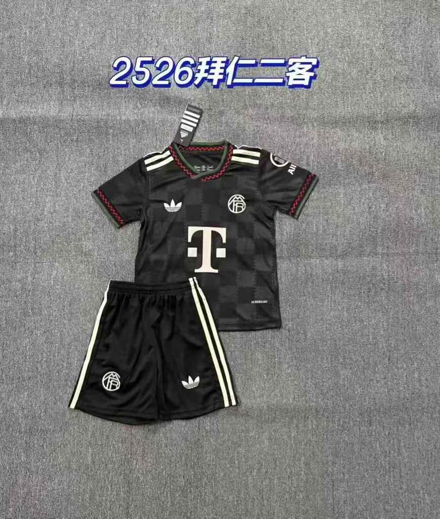 25 26 Bayern Munich third away Kids set 25 26 拜仁 二客 孩子套装