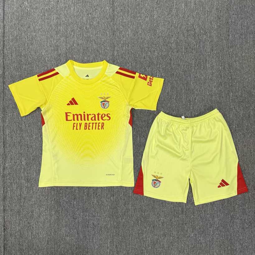 25 26 Benfica Yellow Goalkeeper Kid Kits 25 26 本菲卡 黄色 守门员 孩子套装
