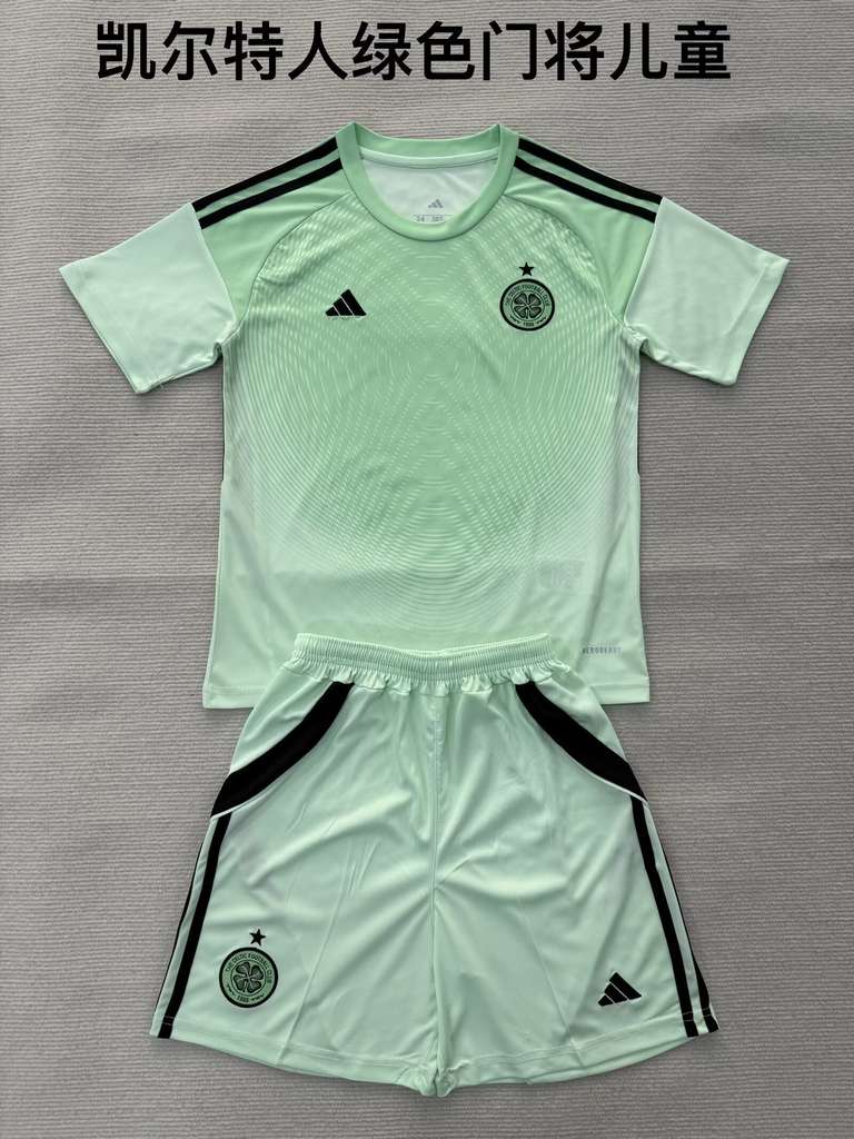 25 26 Celtic Green Goalkeeper Kids Kit 25 26 凯尔特人 绿色 门将 孩子套装