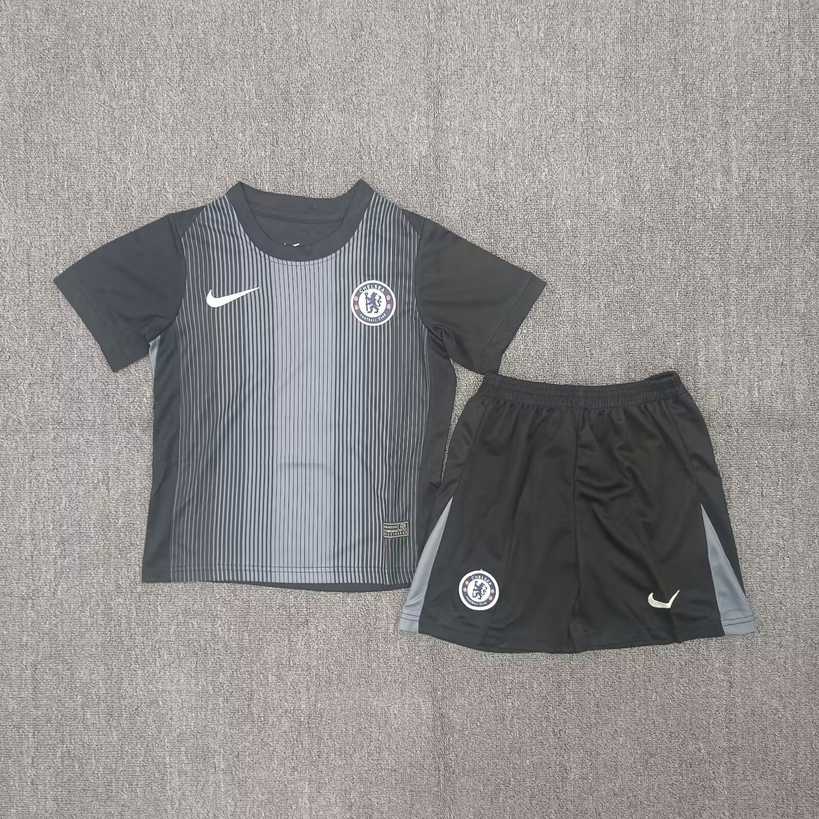 25 26 Chelsea goalkeeper kid kits 25 26 切尔西 黑色 门将 孩子套装