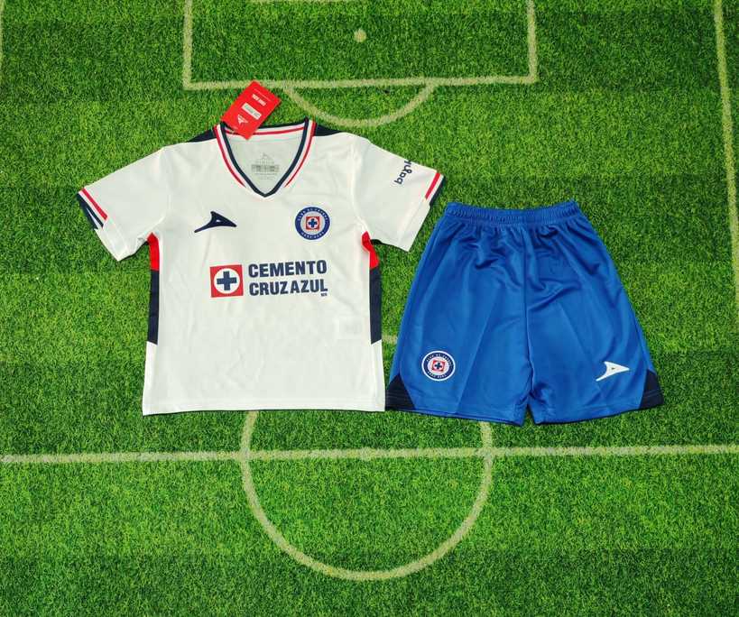 25 26 Cruz Azul away kid kits 25 26 蓝十字 客场 孩子套装