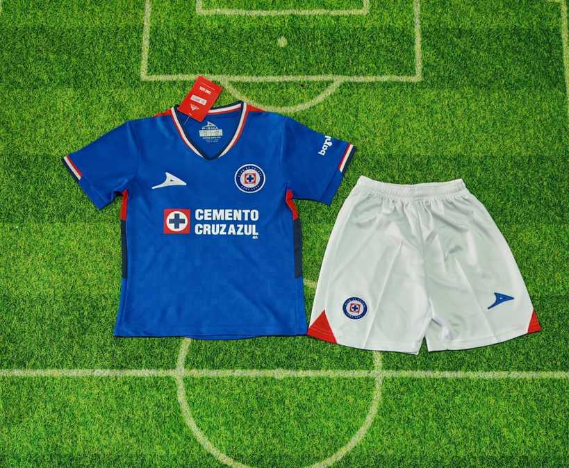 25 26 Cruz Azul home kid kits 25 26 蓝十字 主场 孩子套装