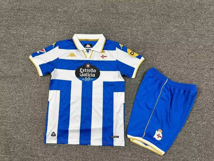 25 26 Deportivo La Coruna home kid kits 25 26 拉科鲁尼亚 主场 儿童套装