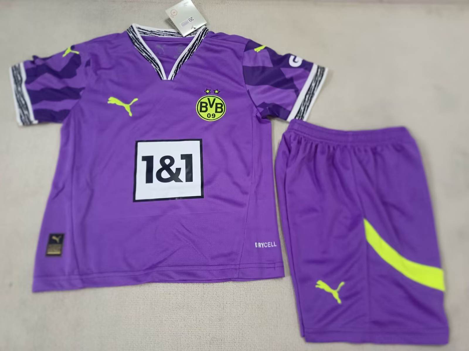 25 26 Dortmund purple goalkeeper kid suit 25 26 多特蒙德 紫色 守门员 孩子套装