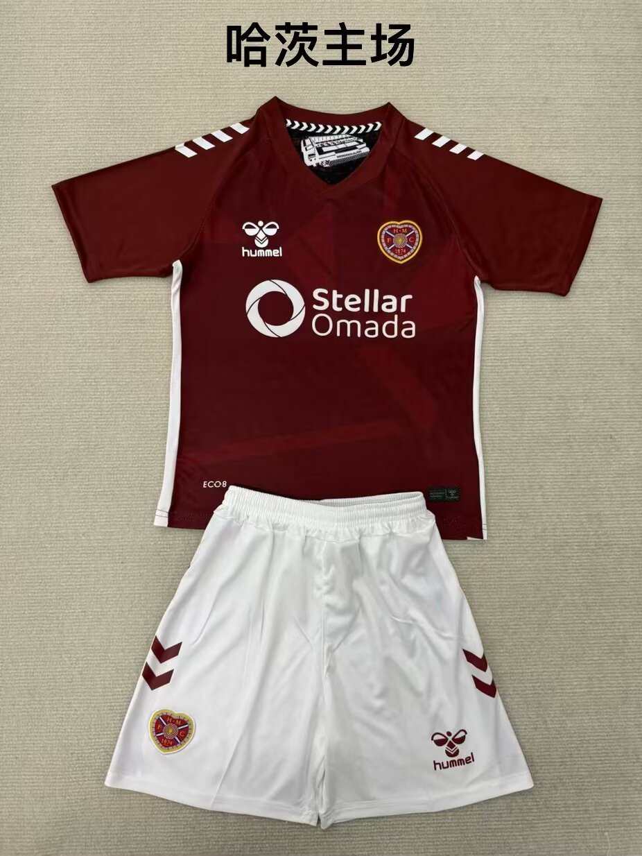 25 26 Heart of Midlothian home adult kid kits 25 26 哈茨 主场 成人套装、童装（16-2XL)