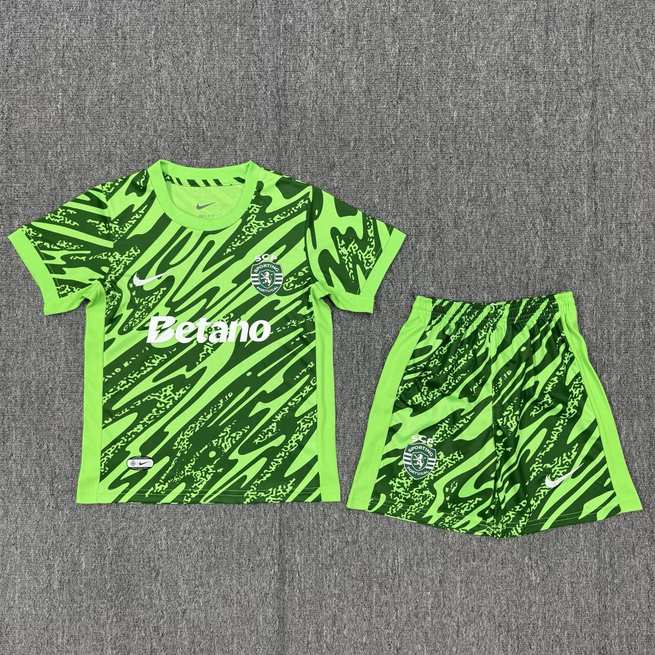 25 26 Lisbon green goalkeeper kid kits 25 26 里斯本 绿色 守门员 儿童套装