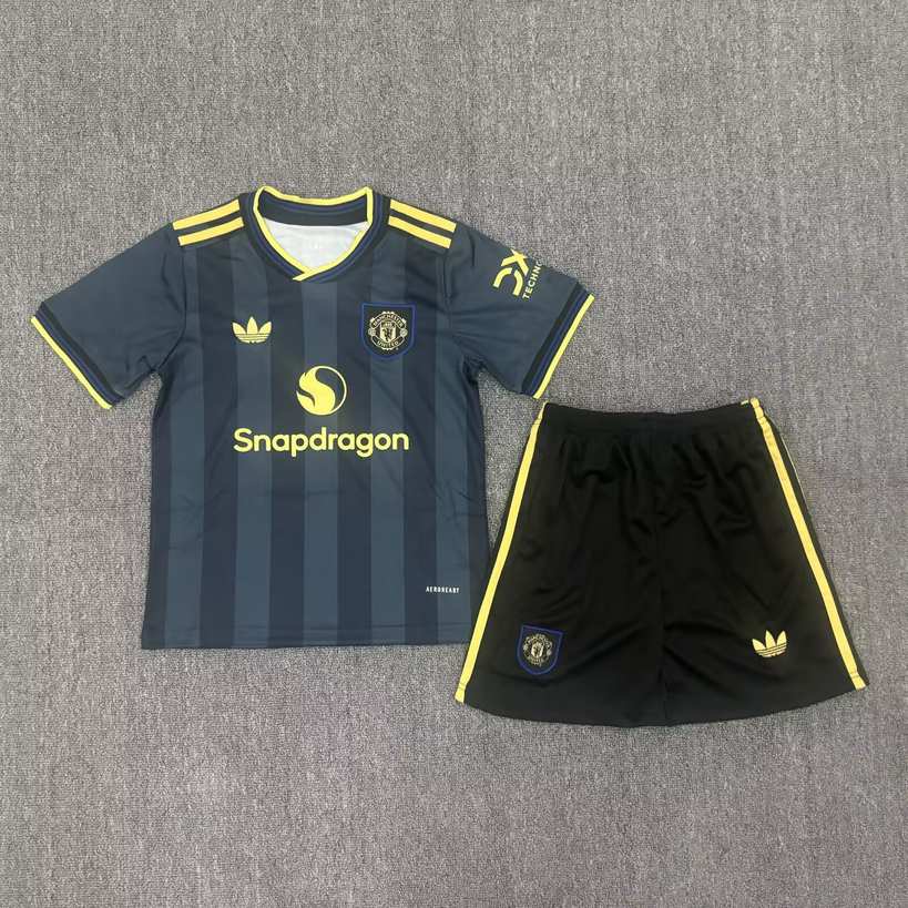 25 26 Man United third away Kids Set 25 26 曼联 二客 孩子套装