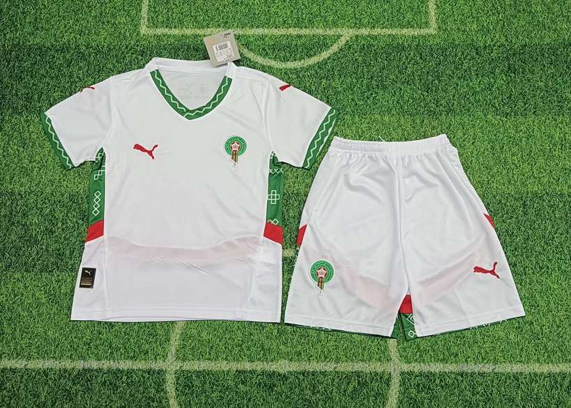 25 26 Morocco away Kids set 25 26 摩洛哥 客场 孩子套装