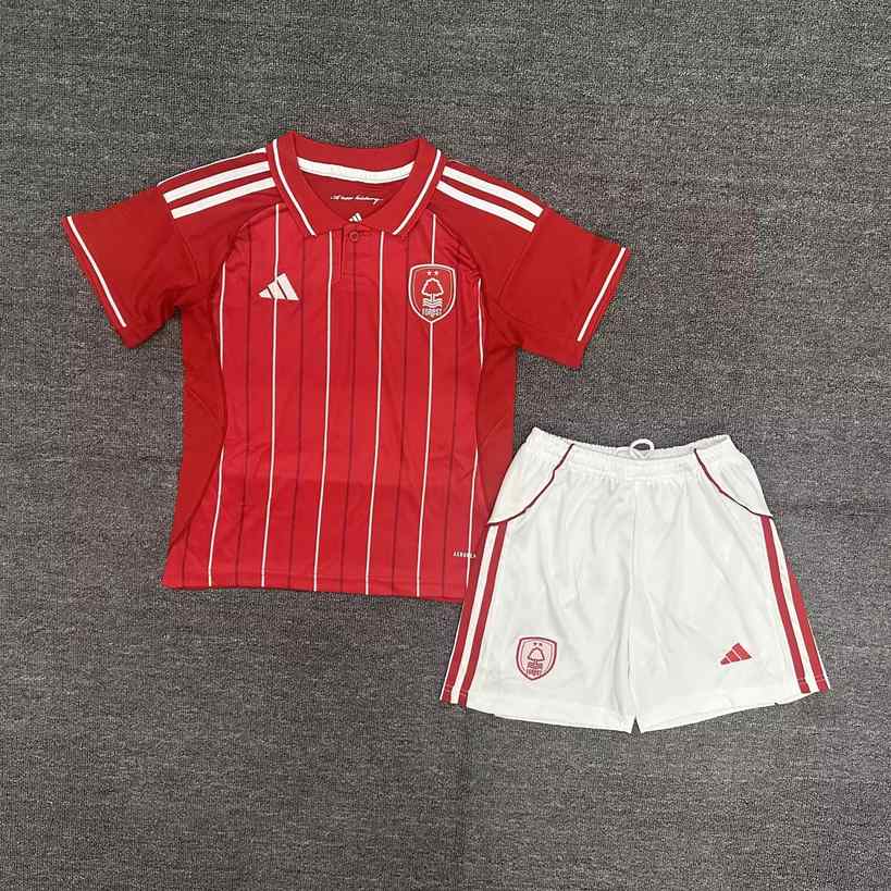 25 26 Nottingham Forest home kid kits 25 26 诺丁汉森林 主场 孩子套装