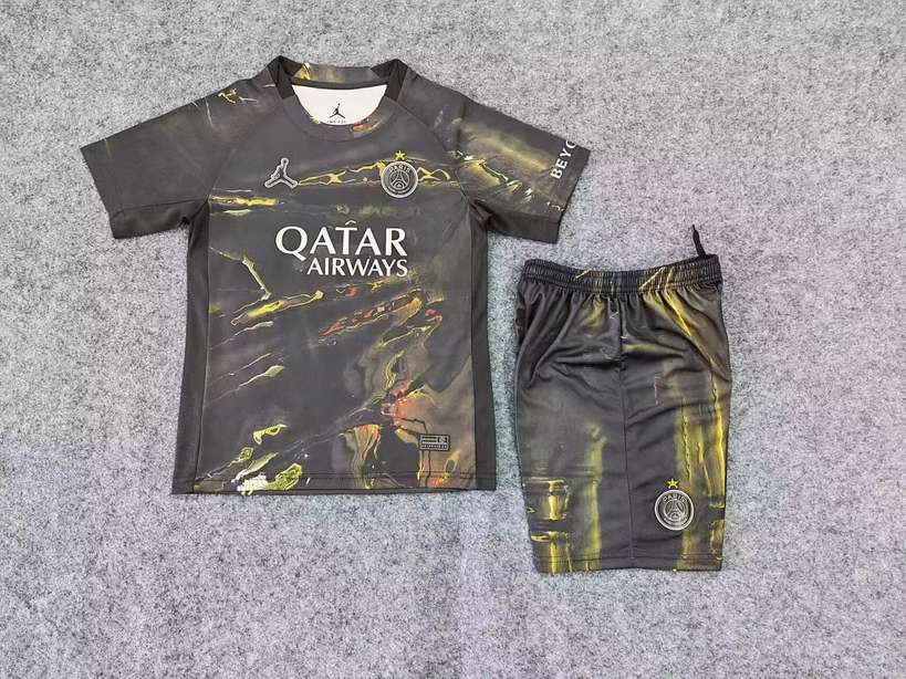 25 26 PSG Paris 4 away children's kit (with stars) 25 26 巴黎 4 客场 孩子套件（带星）