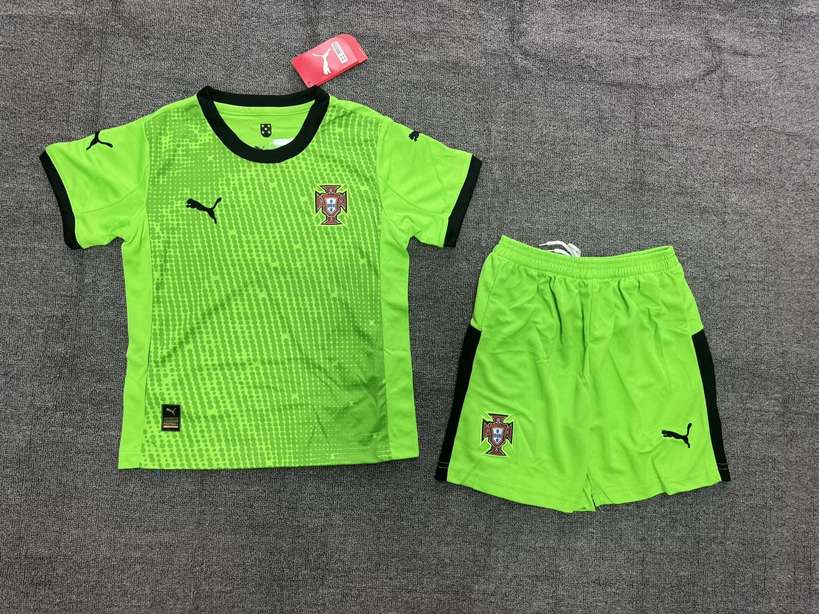 25 26 Portugal Green Goalkeeper Kids Kit 25 26 葡萄牙 绿色 门将 儿童套装
