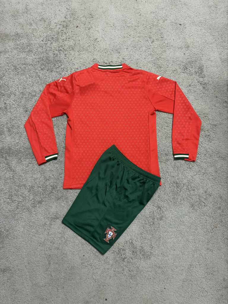 25 26 Portugal home kids suit Long sleeve 25 26 葡萄牙 主场 儿童套装