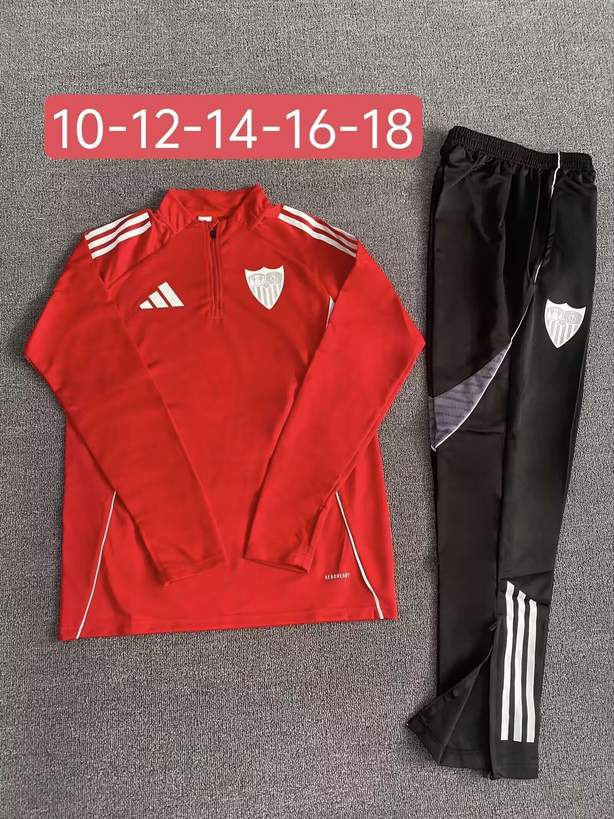 25 26 Sevilla Red Training kid Kit 25 26 塞维利亚 红色 训练服 儿童套装