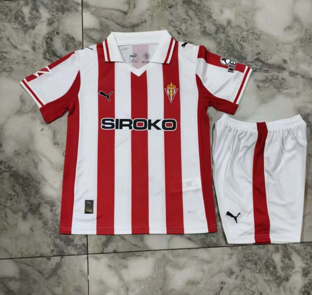 25 26 Sporting Gijon home kid kits 25 26 希洪竞技 主场 儿童套装