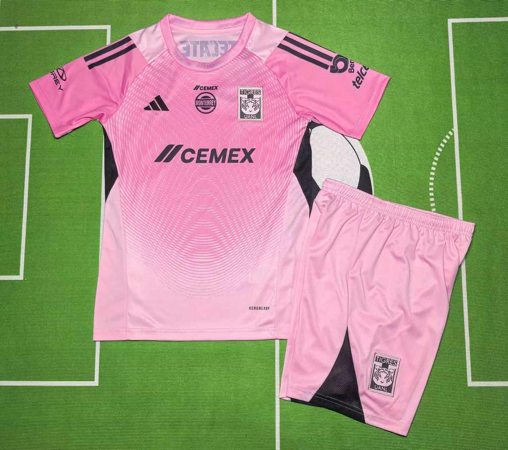 25 26 Tigres GK pink 2 jersey kids kit 25 26 老虎队 粉色 儿童套装
