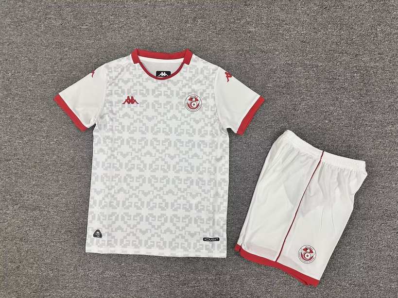 25 26 Tunisia Away Kids Kit 25 26 突尼斯 客场 孩子套件
