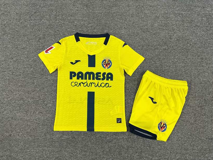 25 26 Villarreal Home kid kits 25 26 比利亚雷亚尔 主场 孩子套装