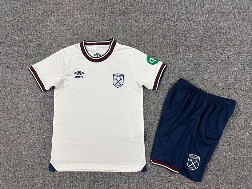 25 26 West ham away kid kits 25 26 西汉姆联 客场 孩子套装